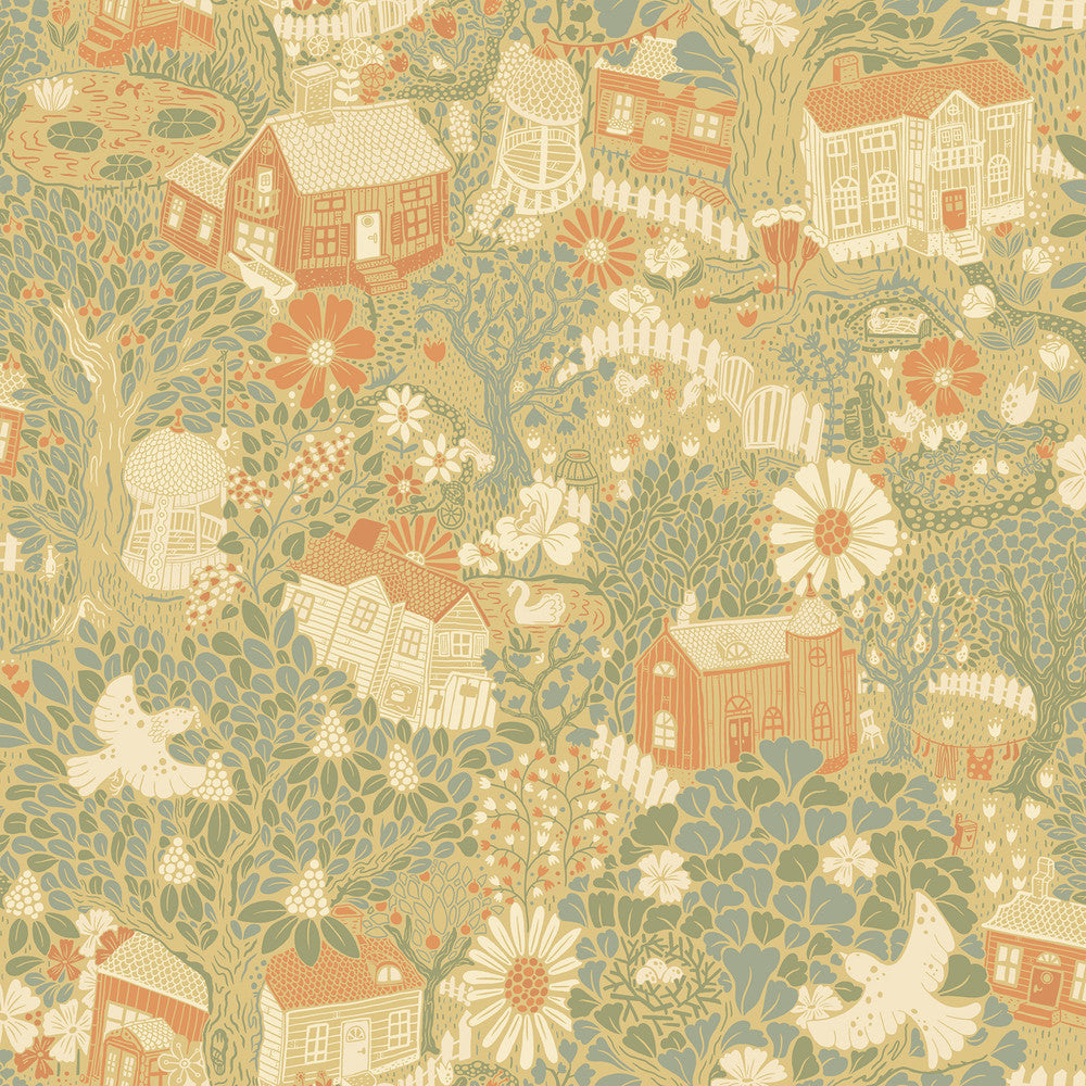 Bygga Bo Butter Woodland Village Wallpaper by A-Street Prints Briony Covers about 57.5 square feet 20.9-in by 33-ft long roll Unpasted 20.9 - Fabric Carolina -