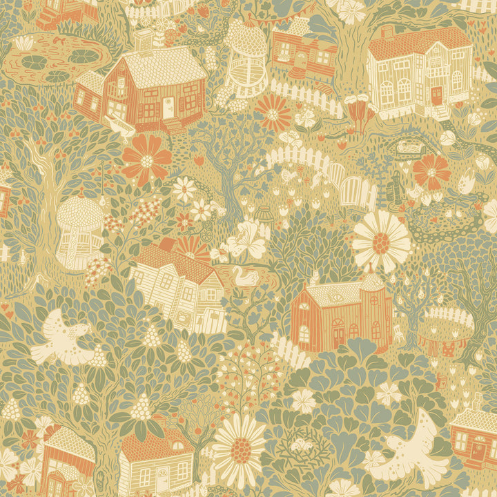 Bygga Bo Butter Woodland Village Wallpaper by A-Street Prints Briony Covers about 57.5 square feet 20.9-in by 33-ft long roll Unpasted 20.9 - Fabric Carolina -