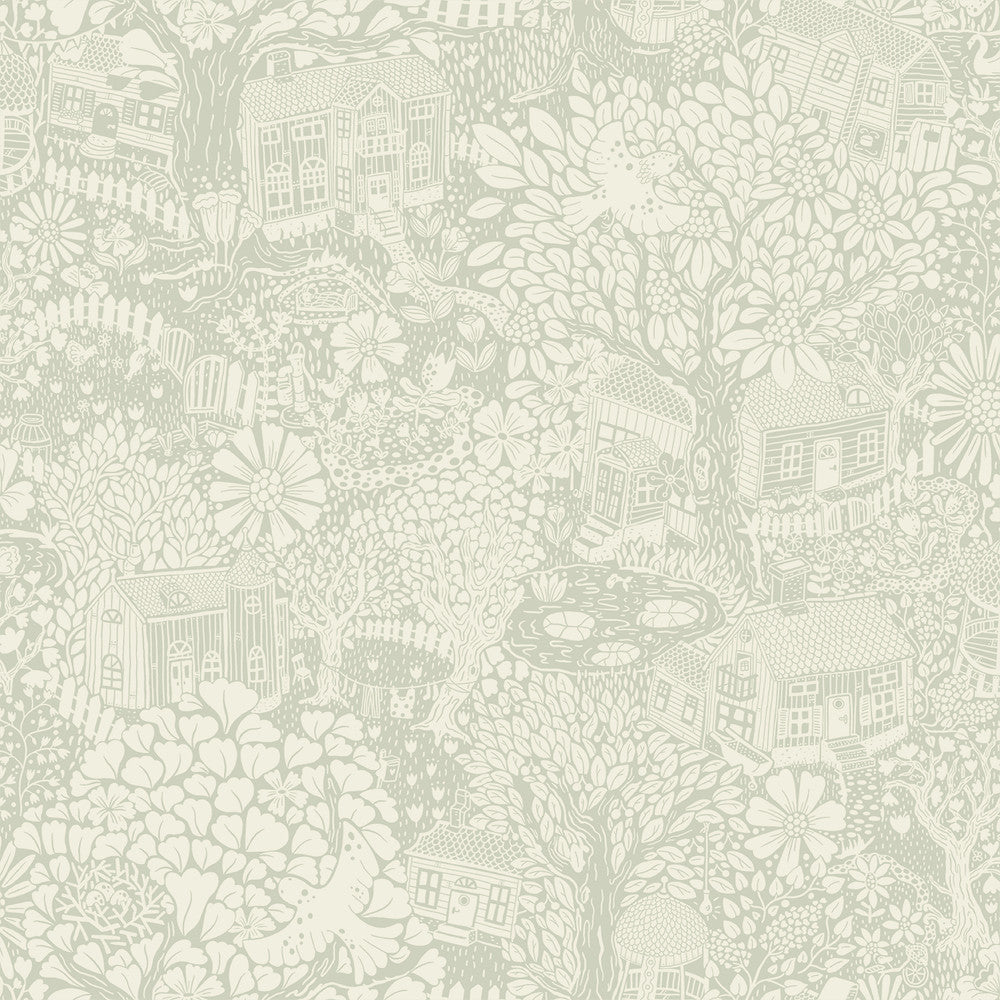 Bygga Bo Seafoam Woodland Village Wallpaper by A-Street Prints Briony Covers about 57.5 square feet 20.9-in by 33-ft long roll Unpasted 20.9 - Fabric Carolina -