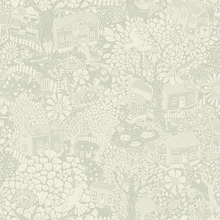 Bygga Bo Seafoam Woodland Village Wallpaper by A-Street Prints Briony Covers about 57.5 square feet 20.9-in by 33-ft long roll Unpasted 20.9 - Fabric Carolina -