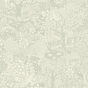 Bygga Bo Seafoam Woodland Village Wallpaper by A-Street Prints
