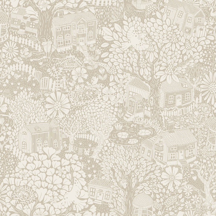 Bygga Bo Light Grey Woodland Village Wallpaper by A-Street Prints Briony Covers about 57.5 square feet 20.9-in by 33-ft long roll Unpasted 20.9 - Fabric Carolina -