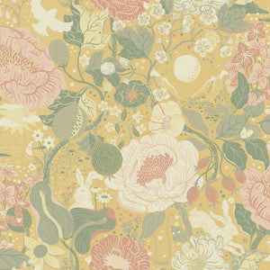 Växa Butter Rabbits & Rosehips Wallpaper by A-Street Prints