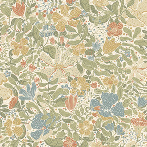 Midsommar Light Green Floral Medley Wallpaper by A-Street Prints