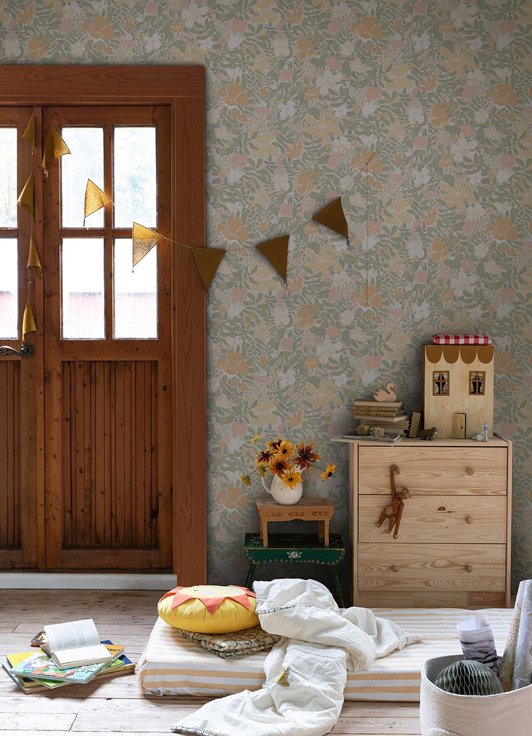 Midsommar Pastel Floral Medley Wallpaper by A-Street Prints Designer