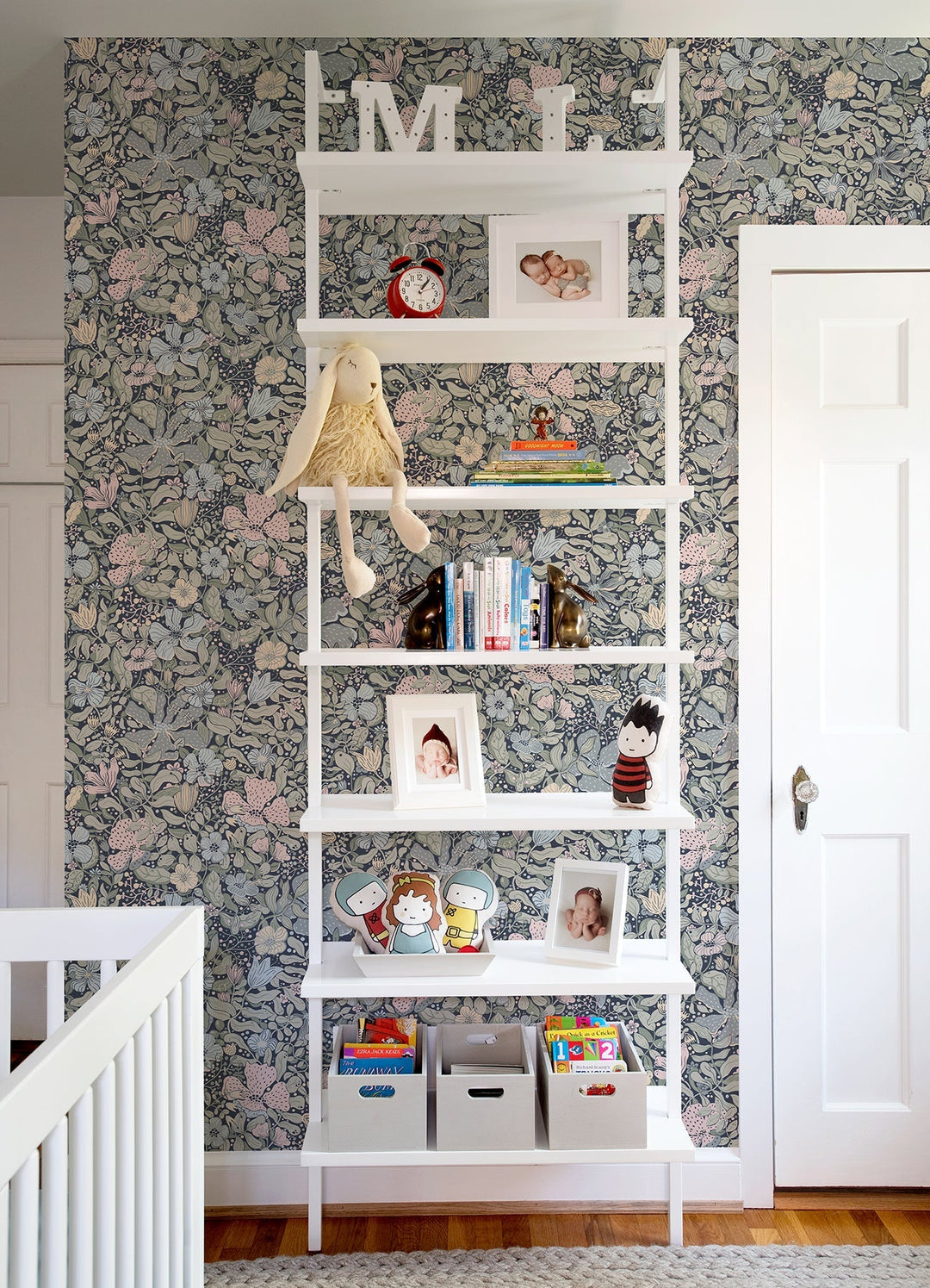 Midsommar Dark Blue Floral Medley Wallpaper by A-Street Prints Designer