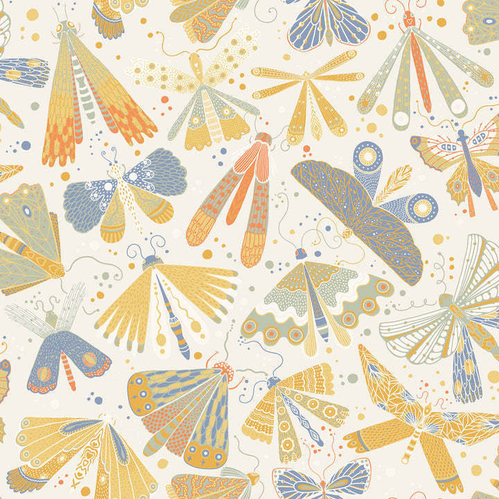 Flyga Gold Bonanza Wallpaper by A-Street Prints Briony Covers about 57.5 square feet 20.9-in by 33-ft long roll Unpasted 20.9 - Fabric Carolina -