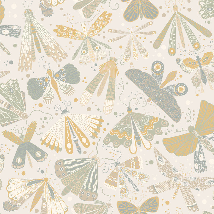 Flyga Light Blue Bonanza Wallpaper by A-Street Prints Briony Covers about 57.5 square feet 20.9-in by 33-ft long roll Unpasted 20.9 - Fabric Carolina -