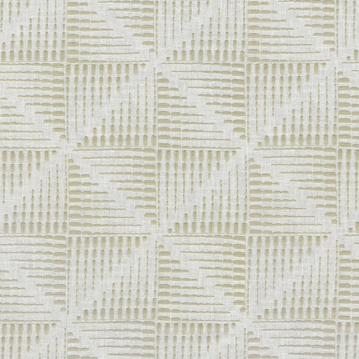 Maddox Emb Flax 411232 by PKL Studio Designer Fabric Base 52% Polyester, 48% Cotton Emb 100% Polyester India 51000 Horizontal: 6.25 and Vertical: 6.25 54 - Swanky Fabrics -