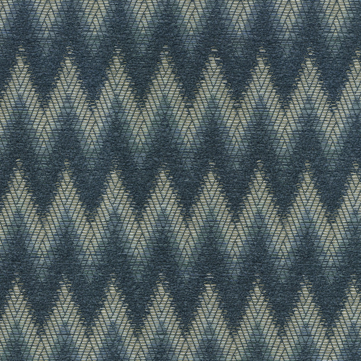 Chevron Chenille Indigo 411250 by PKL Studio Fabric - 93% polyester, 7% cotton India 51000 Horizontal: 1.75 and Vertical: 4 54 - Fabric Carolina -