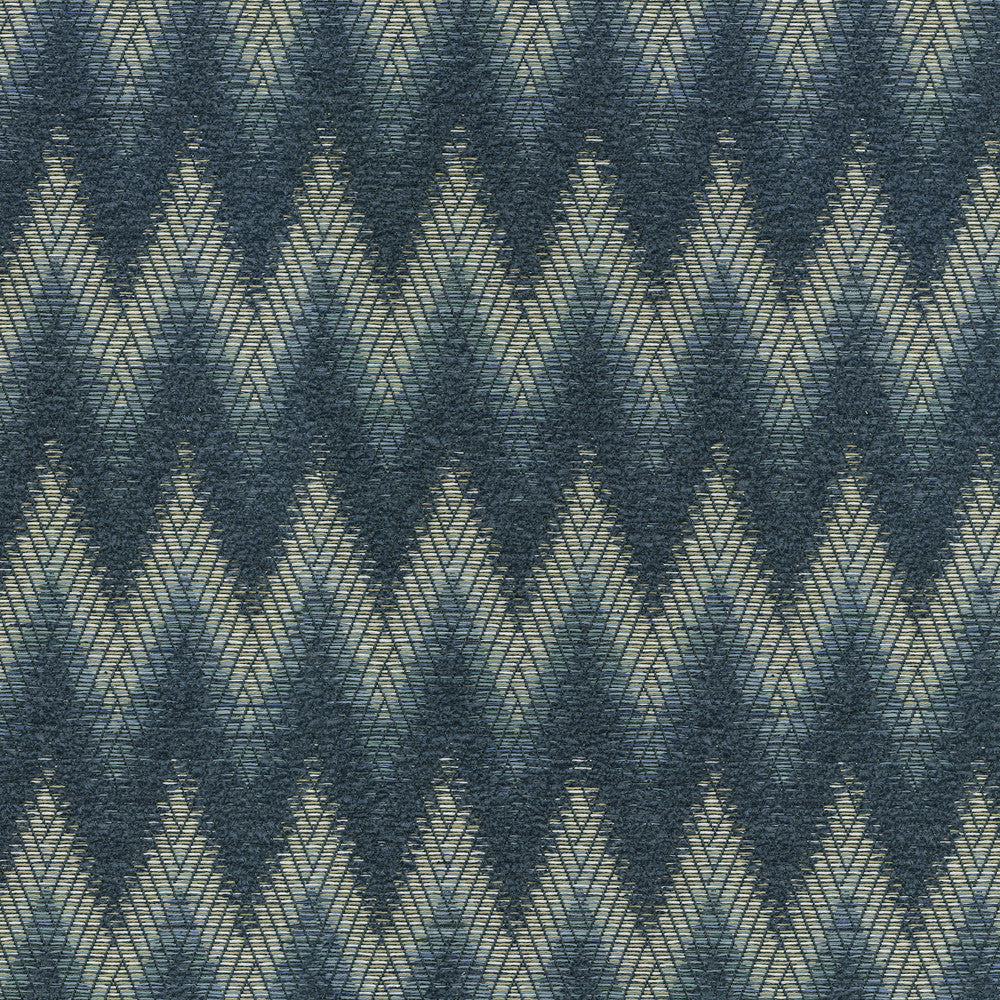 Chevron Chenille Indigo 411250 by PKL Studio Designer Fabric 93% Polyester, 7% Cotton India 51000 Horizontal: 1.75 and Vertical: 4 54 - Swanky Fabrics -