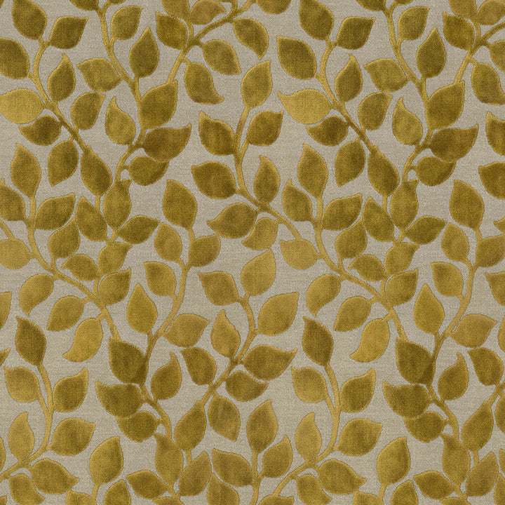 Lovely Leaf Golden 411260 by PKL Studio Designer Fabric 38% Rayon, 34% Cotton, 28% Polyester India 51000 Horizontal: 13.5 and Vertical: 22 54 - Swanky Fabrics -