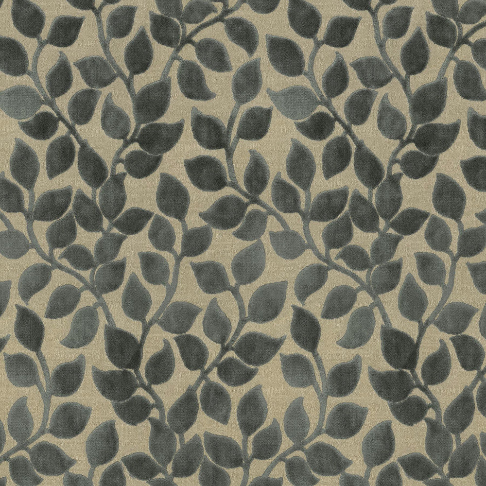 Lovely Leaf Charcoal 411265 by PKL Studio Fabric - 38% rayon, 34% cotton, 28% polyester India 51000 Horizontal: 13.5 and Vertical: 22 54 - Fabric Carolina -