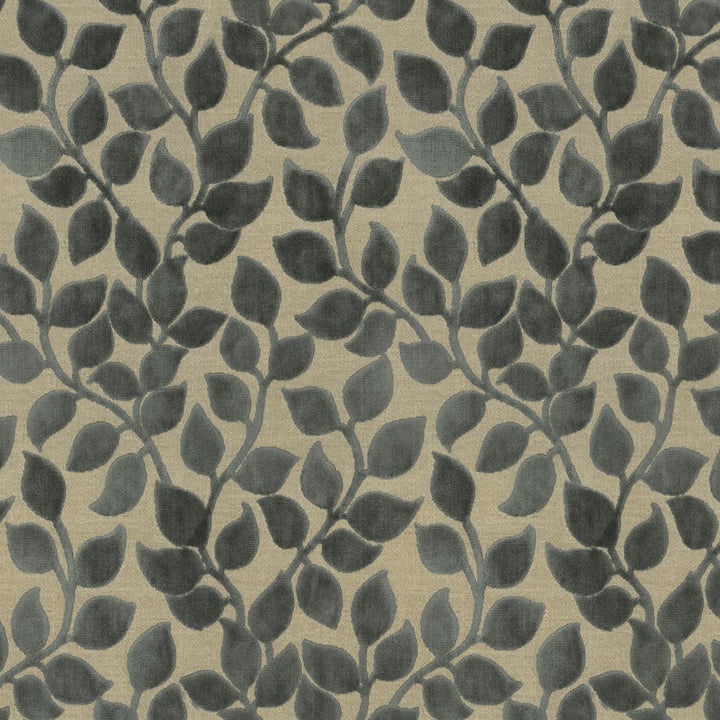 Lovely Leaf Charcoal 411265 by PKL Studio Fabric - 38% rayon, 34% cotton, 28% polyester India 51000 Horizontal: 13.5 and Vertical: 22 54 - Fabric Carolina -