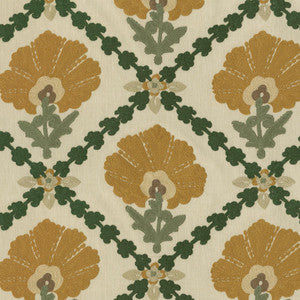 Grand Fleur Embroidery Golden 411400 by PKL Studio Fabric