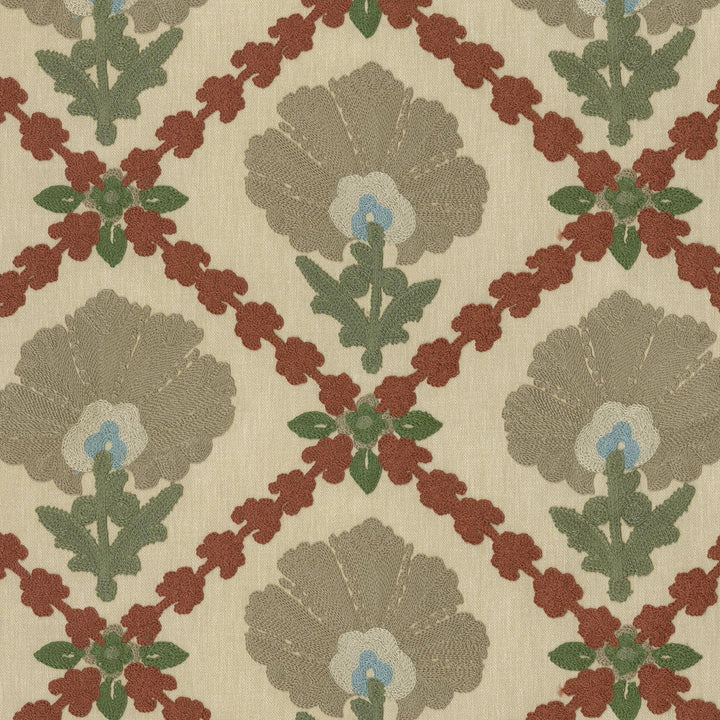 Grand Fleur Embroidery Harvest 411401 by PKL Studio Designer Fabric - 47% cotton, 41% polyester, 12% linen Embroidery: 100% cotton India 51000 Horizontal: 10.7 and Vertical: 9.4 55 - Swanky Fabrics -