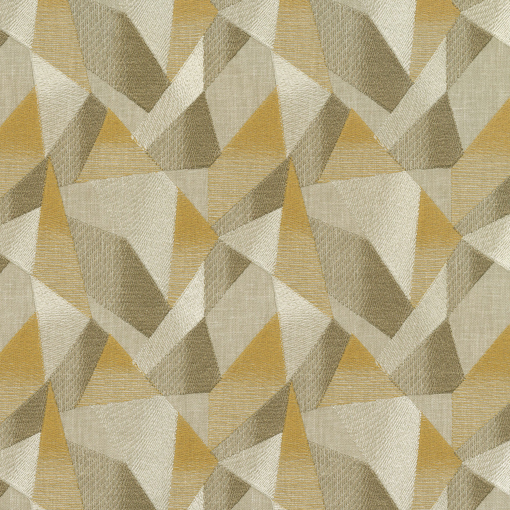 Prism Embroidery Golden 411441 by PKL Studio Designer Fabric - 63% polyester, 37% cotton Embroidery 100% polyester India 51000 Horizontal: 6.5 and Vertical: 6.12 54 - Swanky Fabrics -