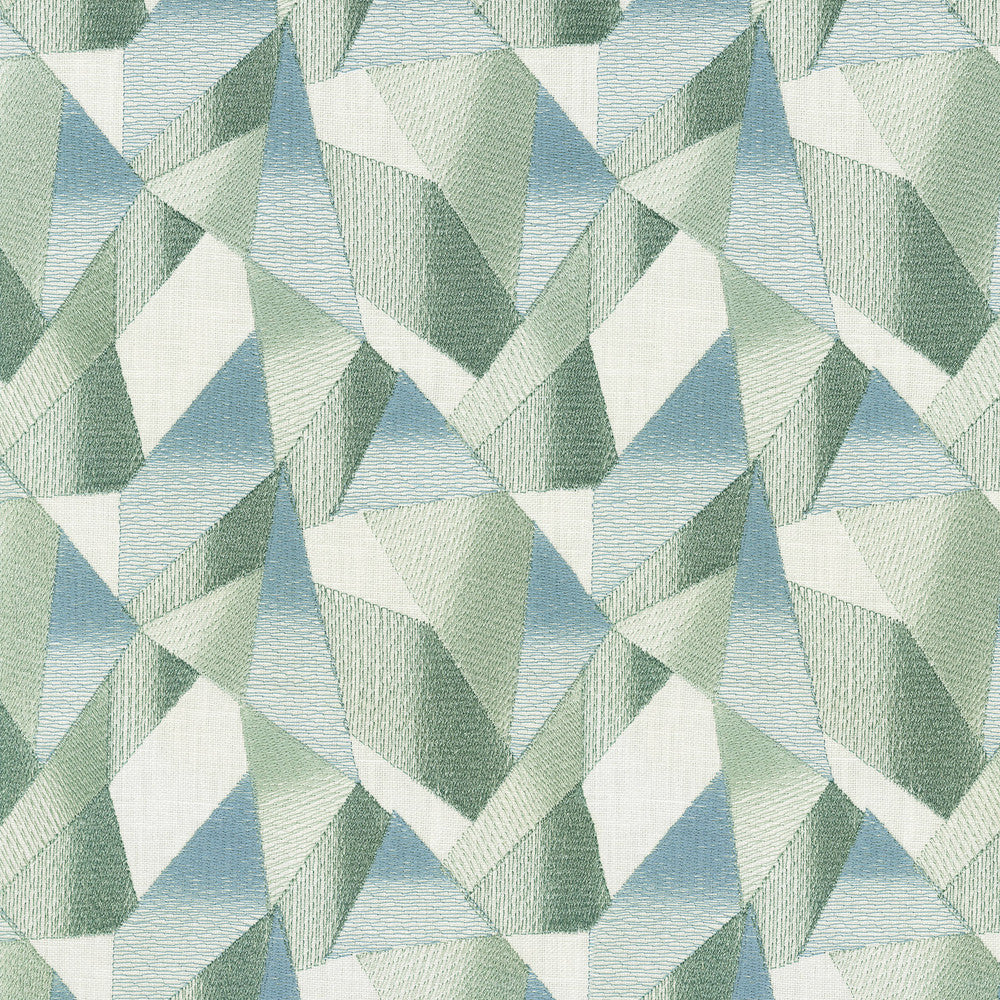 Prism Embroidery Aquamarine 411443 by PKL Studio Fabric - 63% polyester, 37% cotton Embroidery 100% polyester India 51000 Horizontal: 6.5 and Vertical: 6.12 54 - Fabric Carolina -