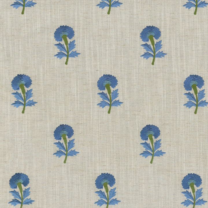 Thistle Embroidery Bluebell 411491 by PKL Studio Fabric - 82% polyester, 11% cotton, 7% linen Emboidery 100% rayon India 51000 Horizontal: 5.3 and Vertical: 6.2 54 - Fabric Carolina -