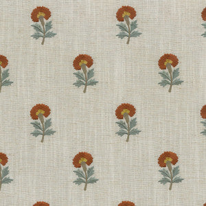 Thistle Embroidery Persimmon 411492 By PKL Studio Fabric