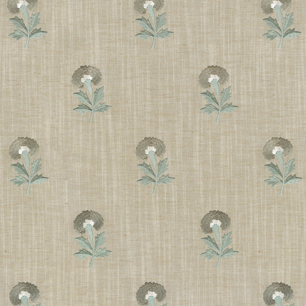 Thistle Embroidery Shoreline 411493 by PKL Studio Fabric - 82% polyester, 11% cotton, 7% linen Emboidery 100% rayon India 51000 Horizontal: 5.3 and Vertical: 6.2 54 - Fabric Carolina -