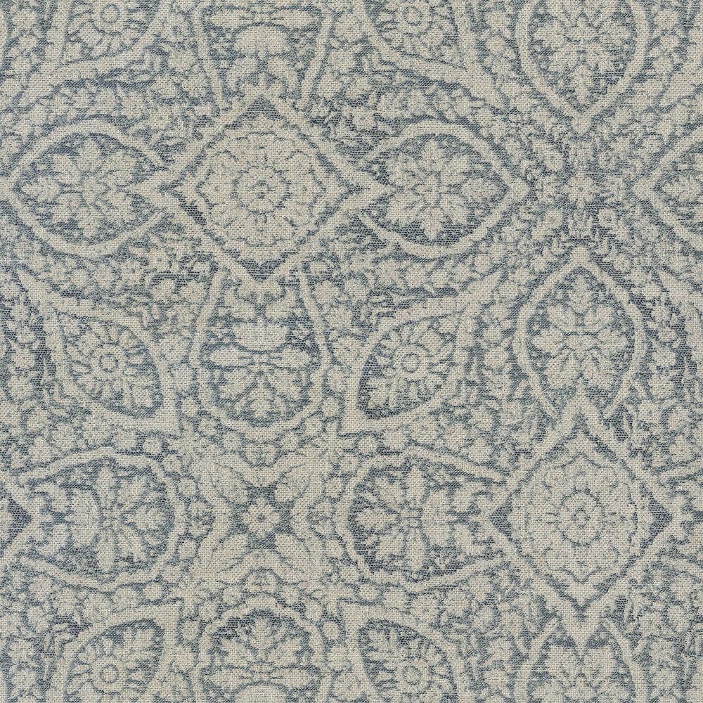 Damask Foliage Indigo 411500 by PKL Studio Fabric - 74% polyester, 21% cotton, 5% linen India 51000 Horizontal: 13.5 and Vertical: 13.8 54 - Fabric Carolina -