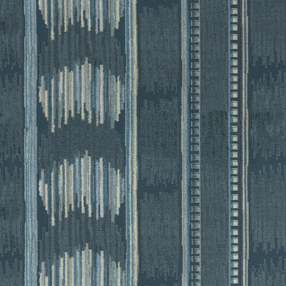 Velvet Ikat Lapis 411541 by PKL Studio Fabric - 42% polyester, 58% rayon, acrylic backed India 51000 Horizontal: 13.5 and Vertical: 4.7 54 - Fabric Carolina -