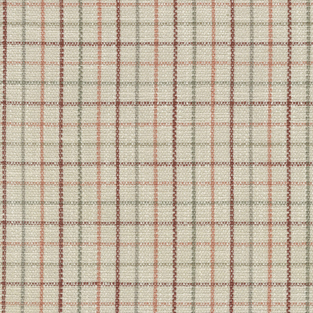 Keep In Check Coral 411581 by PKL Studio Designer Fabric 100% Polyester China 51000 Horizontal: 2.5 and Vertical: 2.5 55 - Swanky Fabrics -