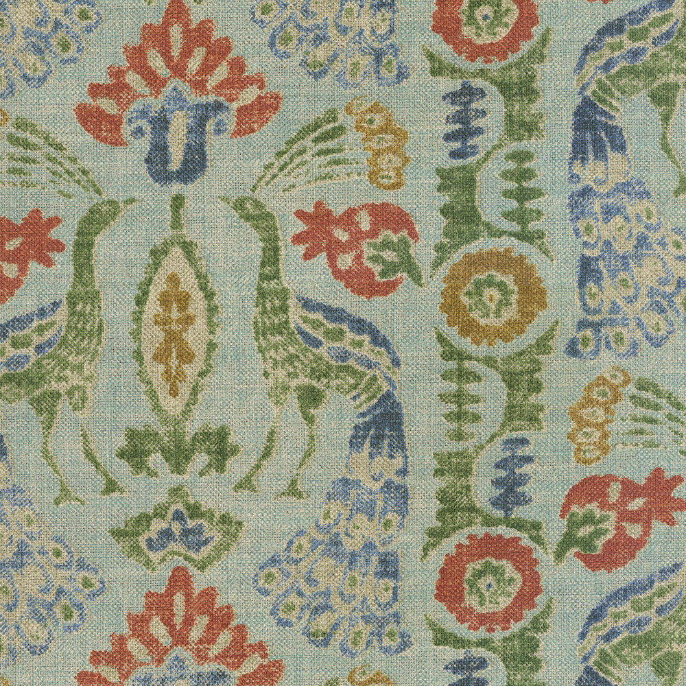 Peacock Parade Seaglass 411600 by PKL Studio Fabric - 75% cotton, 25% linen Pakistan 27000 Horizontal: 13.5 and Vertical: 12.75 54 - Fabric Carolina -