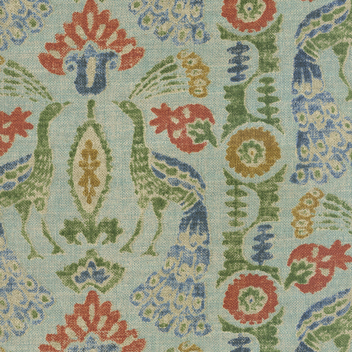Peacock Parade Seaglass 411600 by PKL Studio Fabric - 75% cotton, 25% linen Pakistan 27000 Horizontal: 13.5 and Vertical: 12.75 54 - Fabric Carolina -