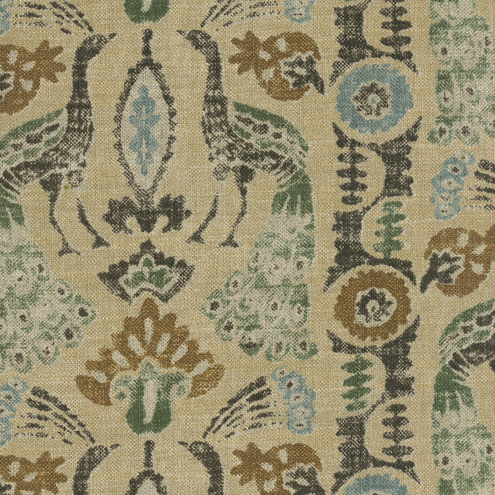 Peacock Parade Coal 411601 by PKL Studio Fabric - 75% cotton, 25% linen Pakistan 27000 Horizontal: 13.5 and Vertical: 12.75 54 - Fabric Carolina -
