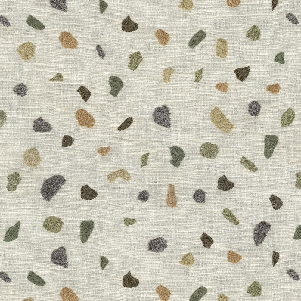 Terrazzo Emb Mineral 411611 by PKL Studio Designer Fabric Base 100% Cotton Emb 100% Acrylic India 51000 Horizontal: 16.7 and Vertical: 15.3 54 - Swanky Fabrics -