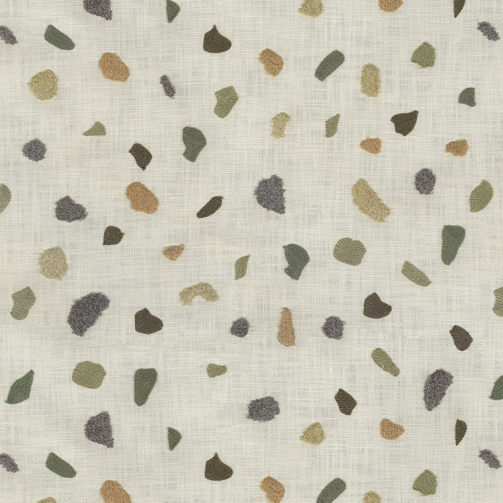 Terrazzo Emb Mineral 411611 by PKL Studio Designer Fabric Base 100% Cotton Emb 100% Acrylic India 51000 Horizontal: 16.7 and Vertical: 15.3 54 - Swanky Fabrics -