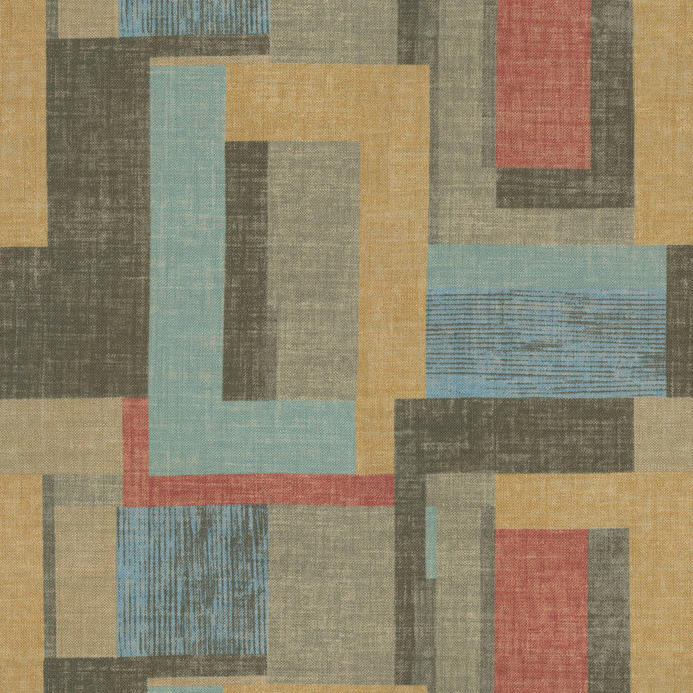 Squared Off Mosaic 411620 by PKL Studio Fabric 75% Cotton 25% Linen Pakistan 27000 Horizontal: 27 and Vertical: 25.25 55 - Fabric Carolina -
