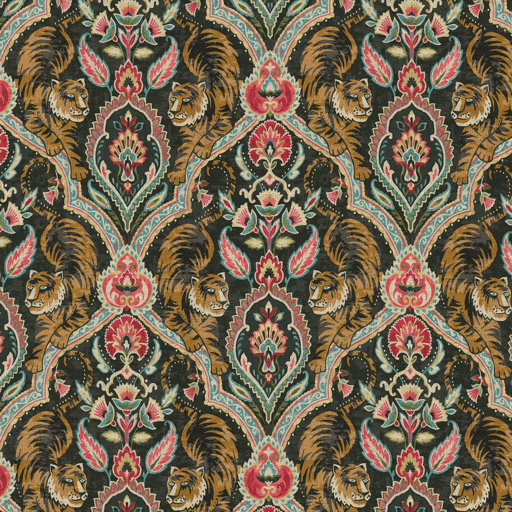 Twin Tigers Noir 411790 by PKL Studio Fabric 100% Cotton Peru 24000 Horizontal: 13.5 and Vertical: 18 54/55 - Fabric Carolina -