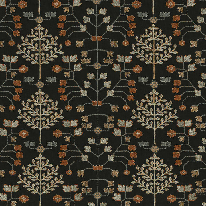Anatolian Emb Ember 411800 by PKL Studio Fabric 100% Cotton, Embroidery: 48% Viscose, 52% Polyester India 51000 Horizontal: 7.375 and Vertical: 13.125 54 - Fabric Carolina -