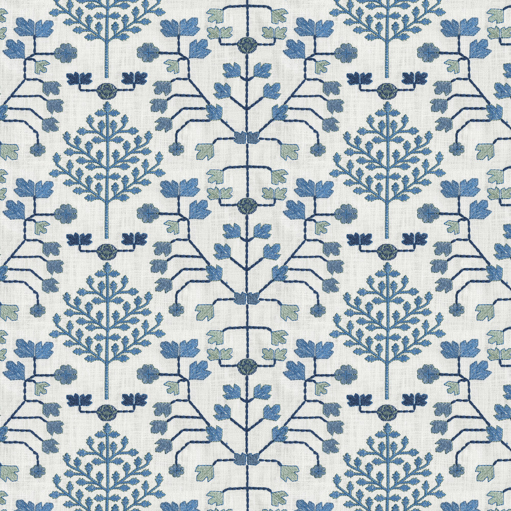 Anatolian Emb Porcelain 411802 by PKL Studio Fabric 100% Cotton, Embroidery: 48% Viscose, 52% Polyester India 51000 Horizontal: 7.375 and Vertical: 13.125 54 - Fabric Carolina -