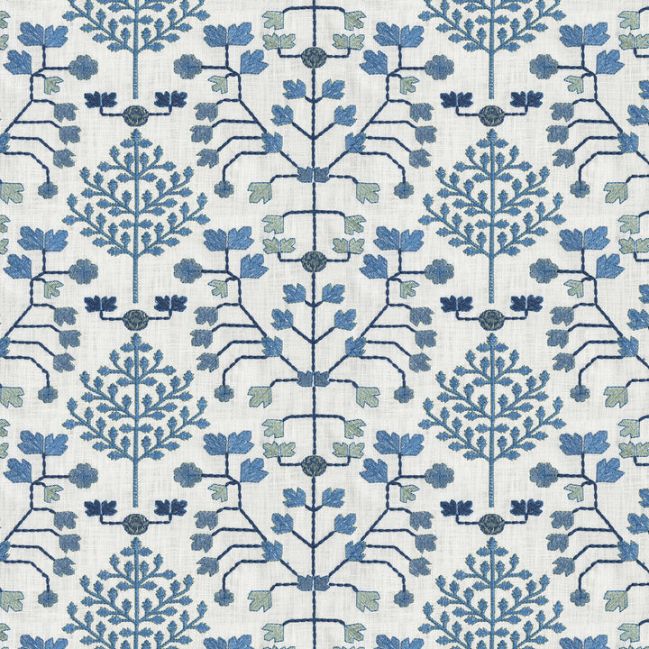 Anatolian Emb Porcelain 411802 by PKL Studio Fabric 100% Cotton, Embroidery: 48% Viscose, 52% Polyester India 51000 Horizontal: 7.375 and Vertical: 13.125 54 - Fabric Carolina -