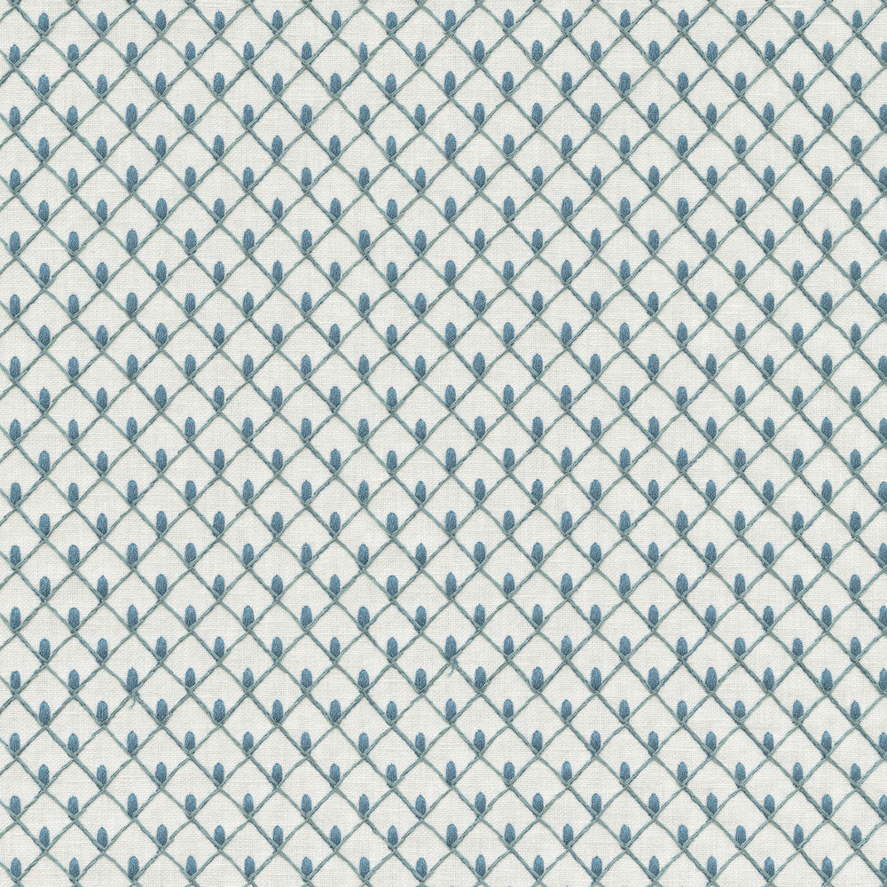 Picot Emb Porcelain 411842 by PKL Studio Designer Fabric Base 50% Polyester, 50% Cotton Emb 100% Rayon India 51000 Horizontal: 1 and Vertical: 1 55 - Swanky Fabrics -