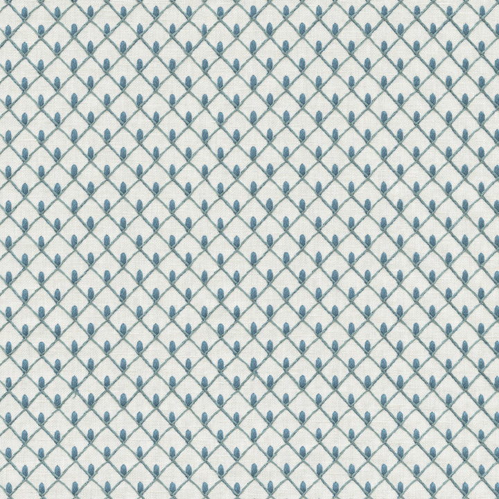 Picot Emb Porcelain 411842 by PKL Studio Designer Fabric Base 50% Polyester, 50% Cotton Emb 100% Rayon India 51000 Horizontal: 1 and Vertical: 1 55 - Swanky Fabrics -