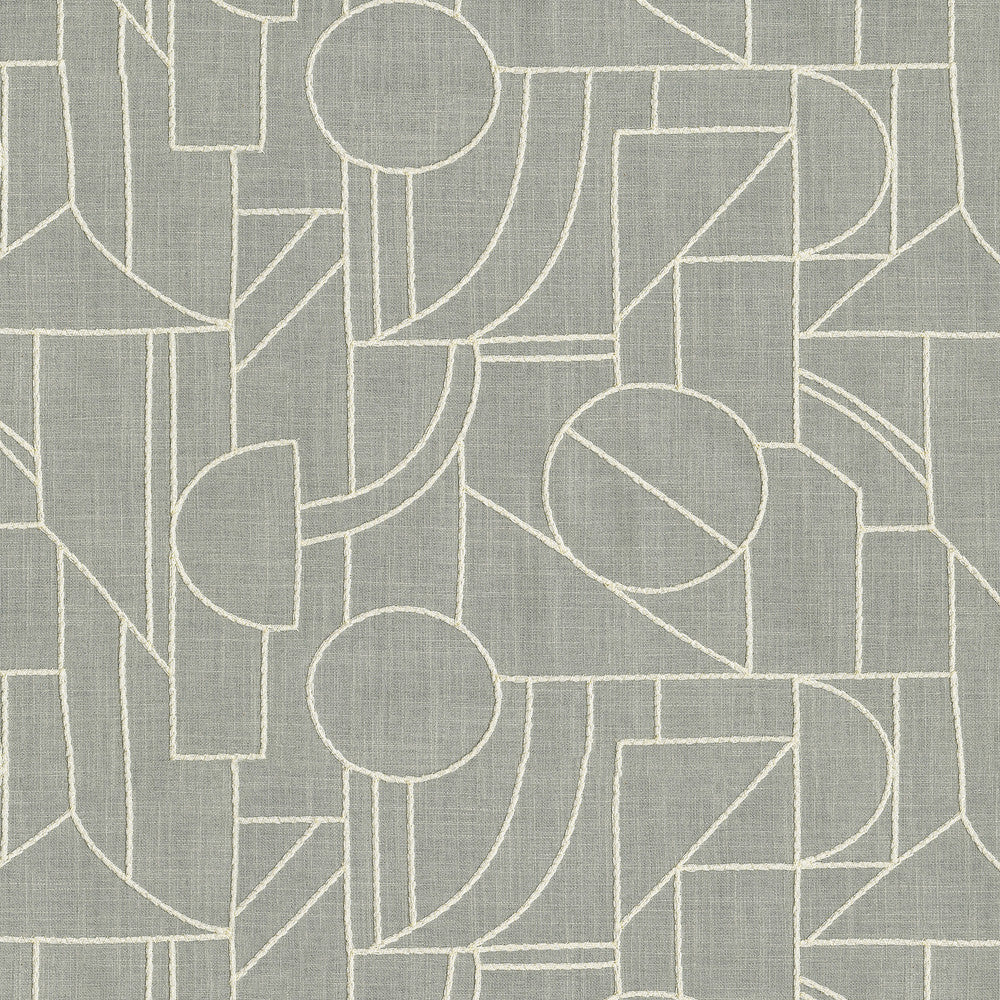 Building Blocks Emb Smoke 411881 by PKL Studio Designer Fabric Base 52% Cotton, 48% Polyester Emb 85% Cotton, 15% Rayon India 51000 Horizontal: 13.5 and Vertical: 9.25 55 - Swanky Fabrics -