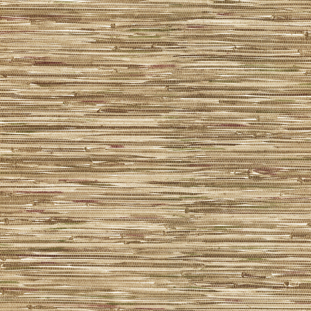 Lepeka Brown Grasscloth Wallpaper by Brewster Textures, Techniques & Finishes Covers about 56.4 square feet 20.5-in by 33-ft long roll Prepasted 21 - Fabric Carolina -