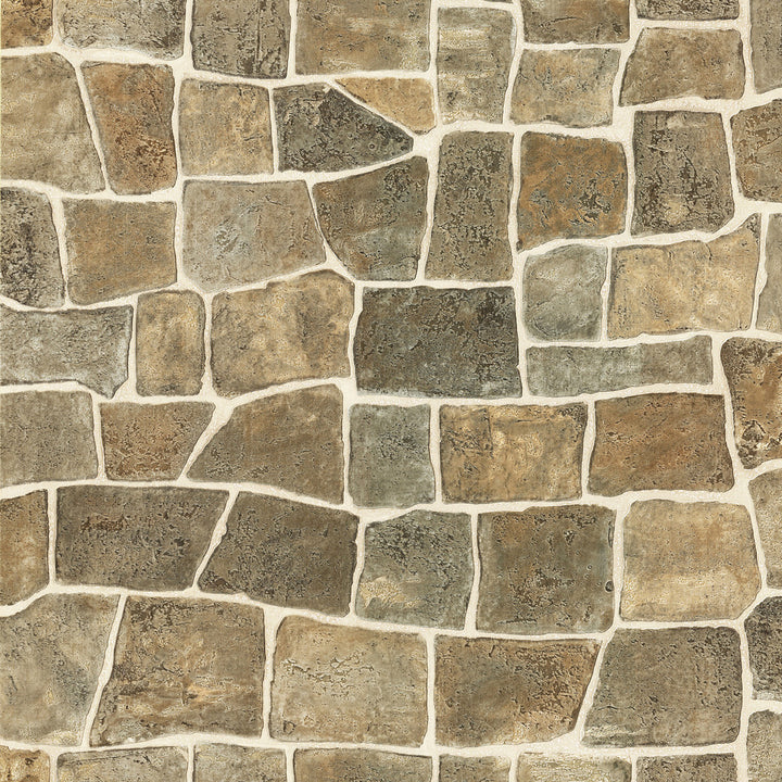 Flagstone Taupe Rock Wall Texture Wallpaper by Brewster Textures, Techniques & Finishes Covers about 56.4 square feet 20.5-in by 33-ft long roll Prepasted 21 - Fabric Carolina -