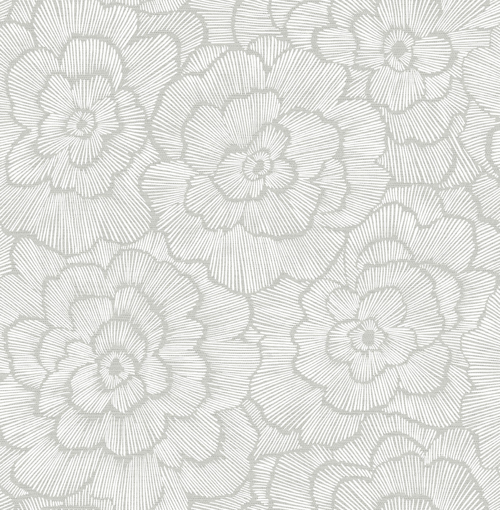 Periwinkle Light Grey Textured Floral Wallpaper by A-Street Prints Middleton Covers about 56.4 square feet 20.5-in by 33-ft long roll Unpasted 10.4 - Fabric Carolina -