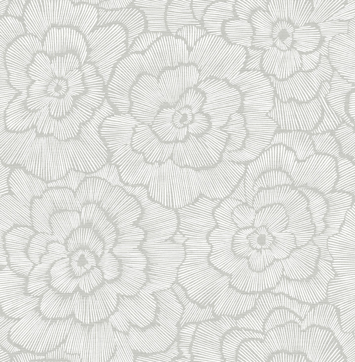 Periwinkle Light Grey Textured Floral Wallpaper by A-Street Prints Middleton Covers about 56.4 square feet 20.5-in by 33-ft long roll Unpasted 10.4 - Fabric Carolina -