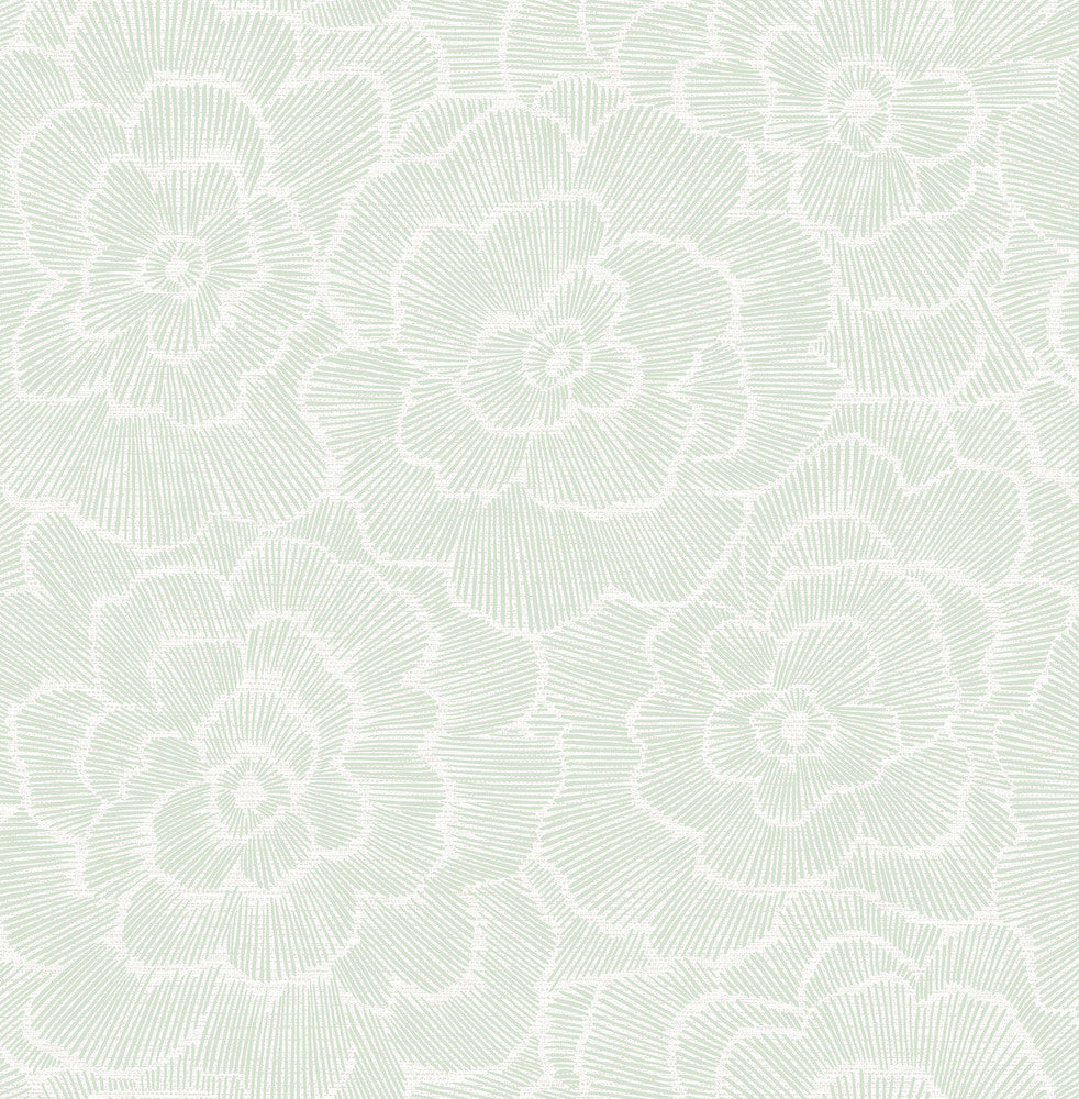 Periwinkle Light Green Textured Floral Wallpaper by A-Street Prints Middleton Covers about 56.4 square feet 20.5-in by 33-ft long roll Unpasted 10.4 - Fabric Carolina -