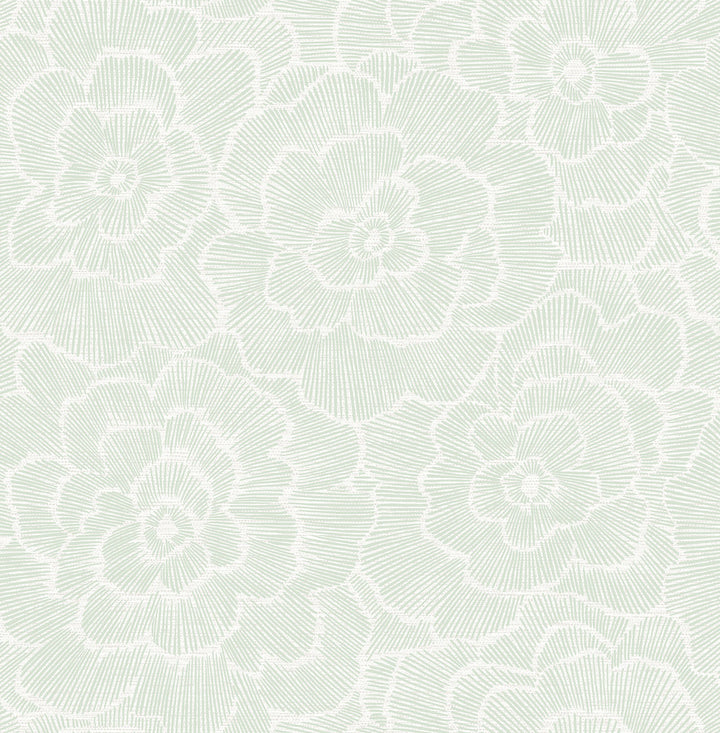 Periwinkle Light Green Textured Floral Wallpaper by A-Street Prints Middleton Covers about 56.4 square feet 20.5-in by 33-ft long roll Unpasted 10.4 - Fabric Carolina -