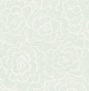 Periwinkle Light Green Textured Floral Wallpaper by A-Street Prints