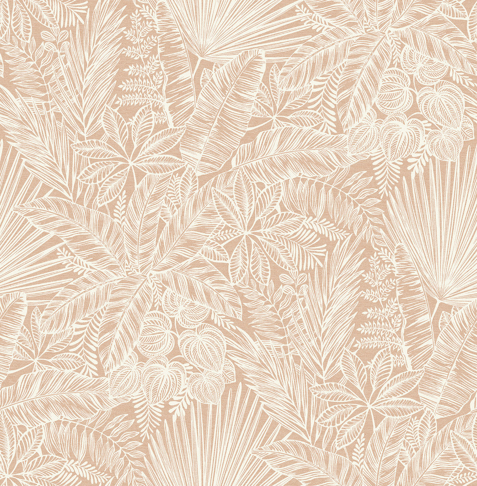 Vita Blush Botanical Wallpaper by A-Street Prints Middleton Covers about 56.4 square feet 20.5-in by 33-ft long roll Unpasted 20.9 - Fabric Carolina -