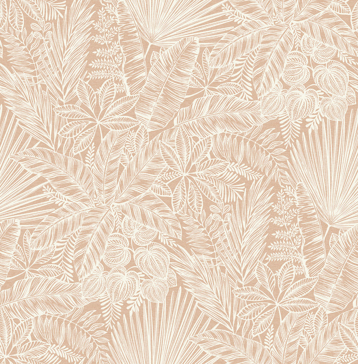Vita Blush Botanical Wallpaper by A-Street Prints Middleton Covers about 56.4 square feet 20.5-in by 33-ft long roll Unpasted 20.9 - Fabric Carolina -